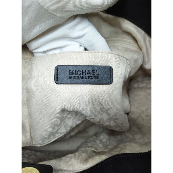 Michael Kors Black Canvas Rope Handles Shoulder Bag - Picture 13 of 16